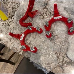 Jeep Wrangler JL Tow Hook Kit Front OEM Style Red w/ Brackets & Bolts