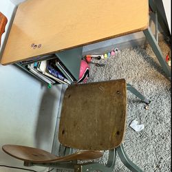 Vintage Kid School Desk