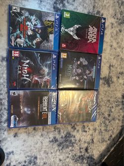 Lot of 6 Great PS4 Games (sealed for $80 including AKKA ARRH RESIDENT EVIL, Imports