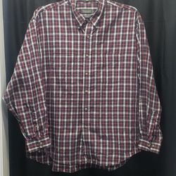 Mens Plaid Button Down Dress Shirt Size XXL