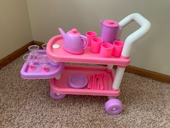 Kids Toy Tea Party Cart Set
