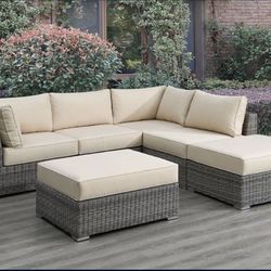 Patio Furniture Set Sofa Lounge Chaise Reversible With Ottoman✨New
