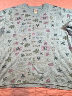 Vintage 90s Just My Size Heart & Floral Print Sweatshirt – 14W/16W 1651