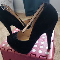 Black Velvet Heels