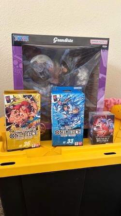One Piece Card Game Bundle + Grandista Figure
