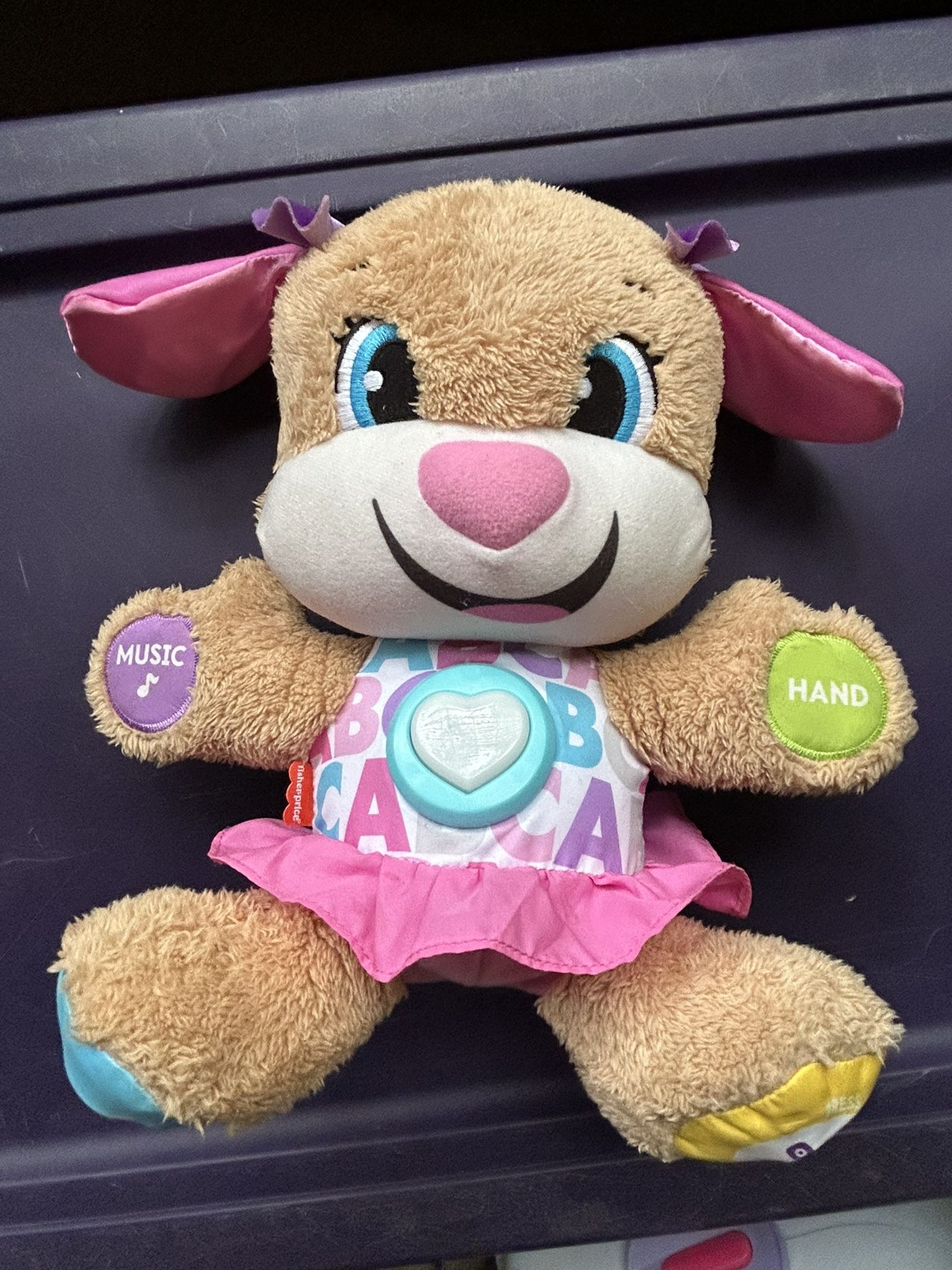 Fisher-Price Baby & Toddler Toy Laugh & Learn Smart Stages Puppy Musical Plush with Lights & Phrases for Infants Ages 6+ Months
