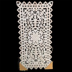 Wood Wooden Floral Hand Carved Panel Wall Hanging Indian Art Craft Home Decor