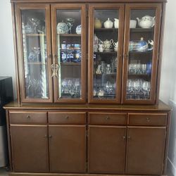 Antique China Cabinet  (77 T x 18 D x 70 1/2 W)