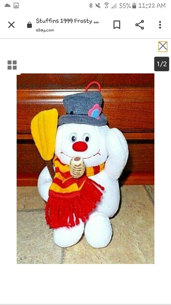 Stuffins 1999 Frosty the Snowman Stuffed, Plush Doll Toy