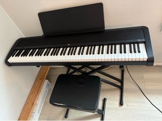 Korg B2 88 key digital piano keyboard with stand and stool