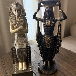 Ancient Egyptian Decorative Statues Set (2 Pieces) Decor 
