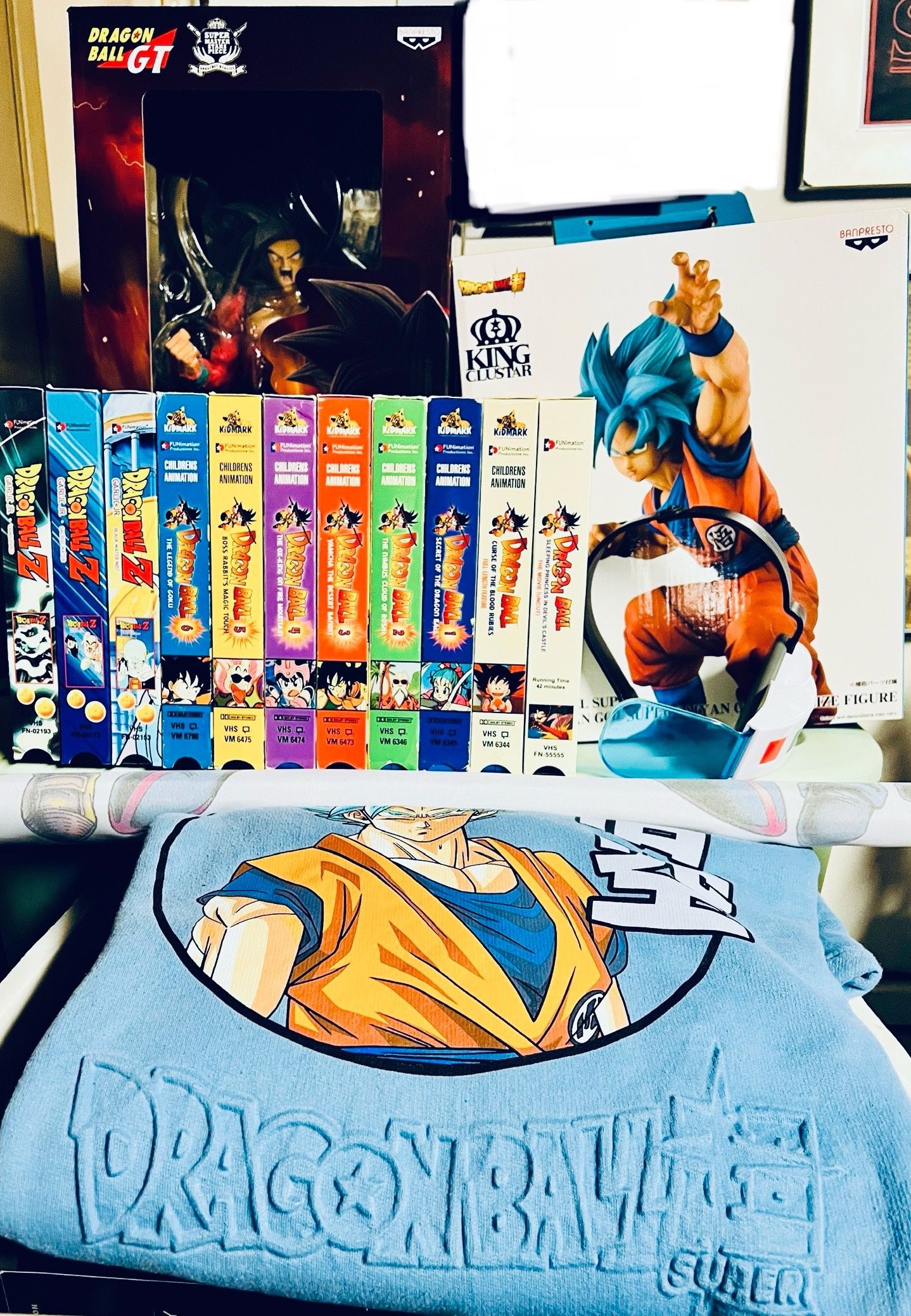Big Dragonball Lot: Statues, Poster, Movies, Toy, Hoodie.