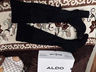 Aldo Black Knee High Boots Booties With Heel