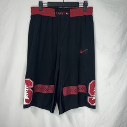 Stanford Cardinal Basketball Shorts Men 36 Small Black Nike Authentic Team Issue