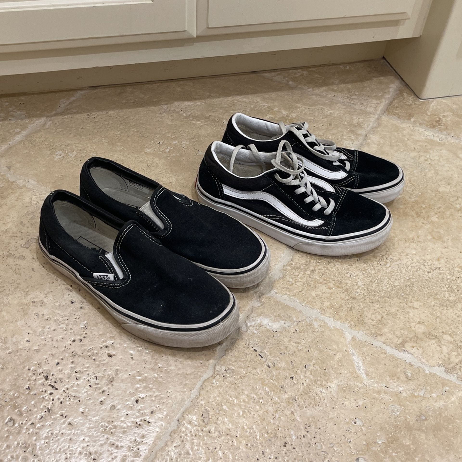 2 Pairs Of Vans Size 4 Kids 6 Womens