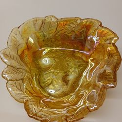 BRAND NEW CARNIVAL GLASS BOWL,  MARIGOLD COLOR 