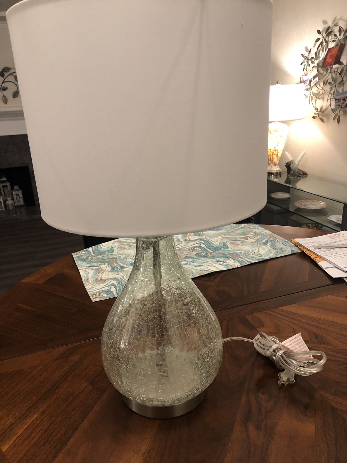 Clear Crackle Glass Lamp