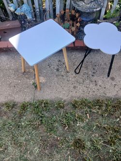 Metal And Wood 2 small Table's for your patio or porch like New