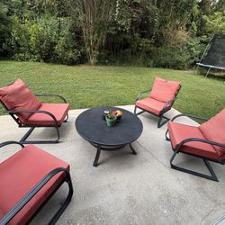 5 Piece Rocking Chairs Outside Furniture 
