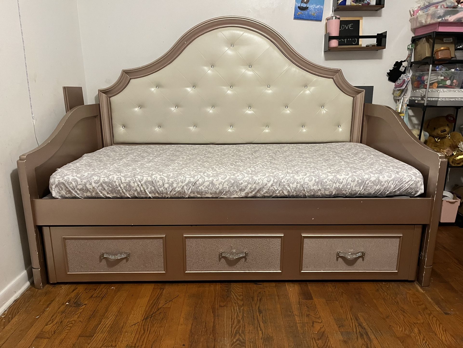 Rose Pink Twin Bed