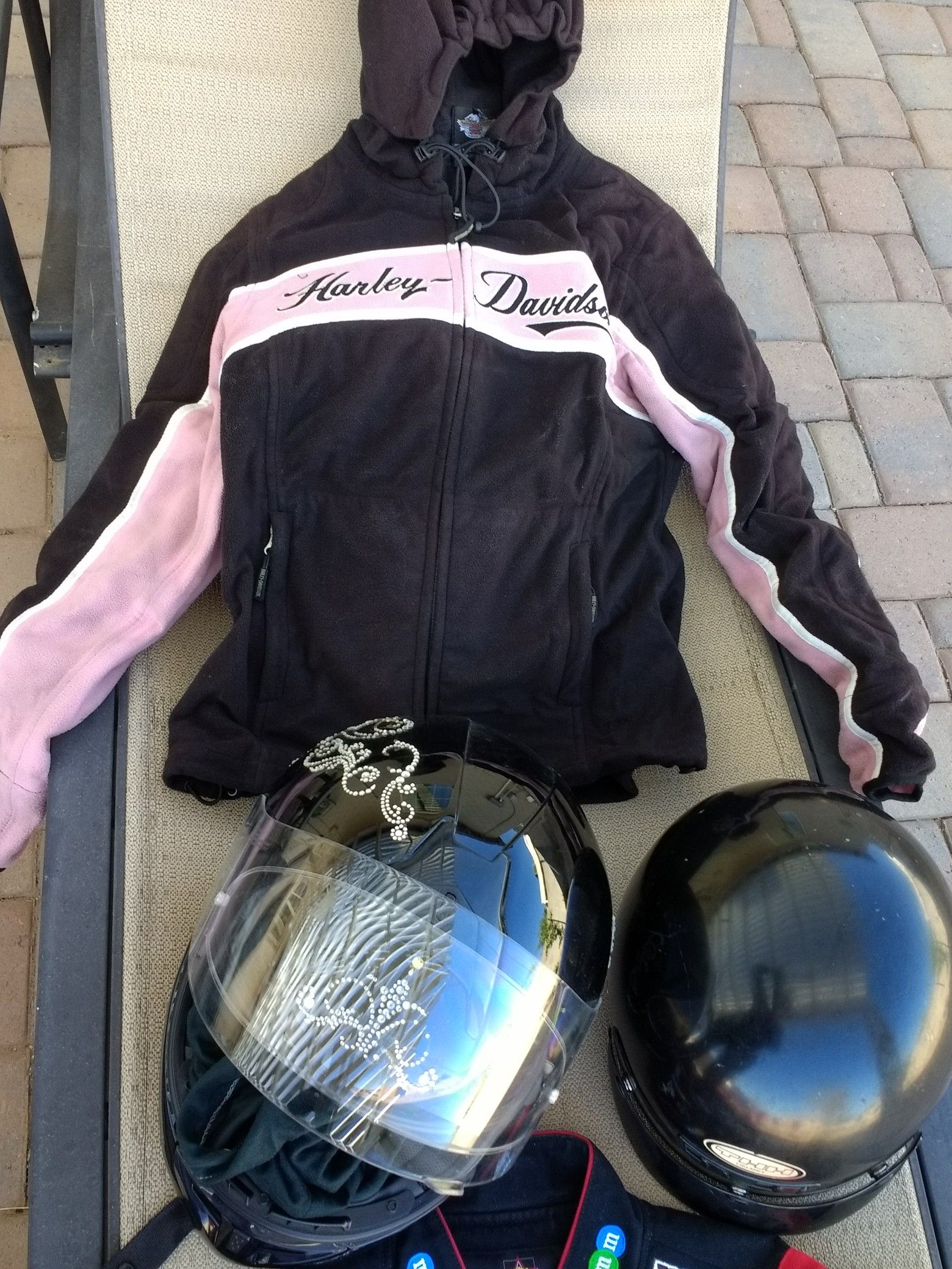 Harley motorcycle rain jacket and cool vest, good to very good condition