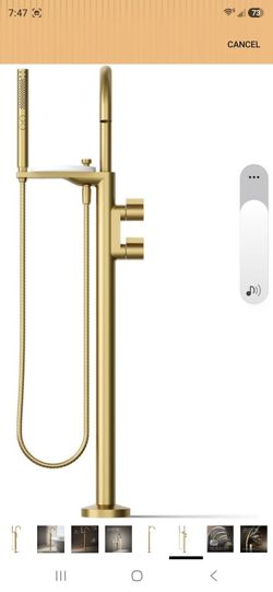 KOHLER- KT77984-4-2MB Components Floor Mounted Tub Filler with Built-In Diverter - Includes Hand Shower Vibrant Brushed Moderne Brass
 Water efficienc