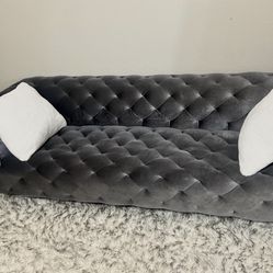 Grey Tufted Couch