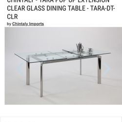 Expandable Glass/Chrome Dining Table 