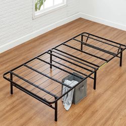 TWIN Foldable Metal Platform Bed Frame with Tool Free Setup, 14 Inches High
