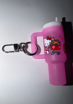 Hello Kitty Target Pink Tumbler Chapstick Keychain