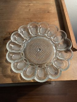 INDIANA GLASS EGG PLATTER