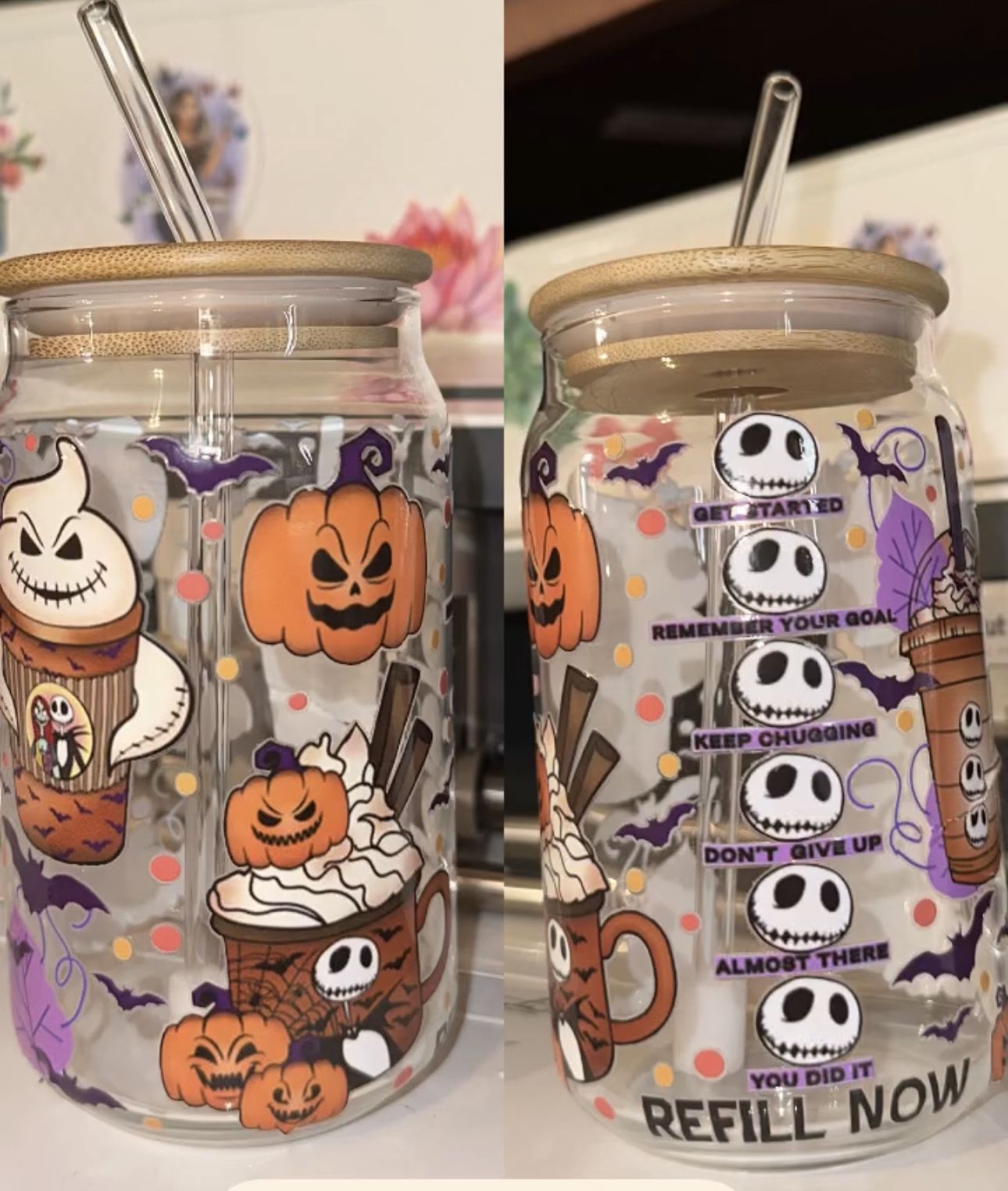 Nightmare Before Christmas Glass Cup