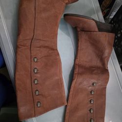 Vince Camuto Brown Leather Studded Knee High Boots Women Size 9 B