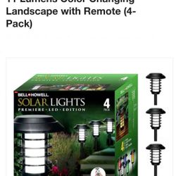 Bell + Howell
Solar Powered Pathway Lights Black LED Path Light 11 Lumens Color Changing Landscape with Remote (4-Pack)