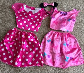 2 Minnie Mouse costumes girl 4-6