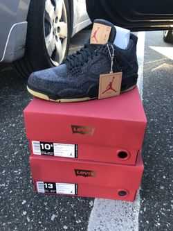 AJ4 LEVI X DENIM BLACK SIZE 13 LEFT! DS WITH RECEIPT $360