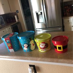 Brand New Holiday 3 Pack Buckets I Have 2 Sets All For 5 dollars Live In Converse