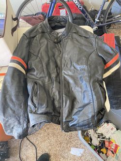 Unik Mens Leather Motorcycle Jacket XL