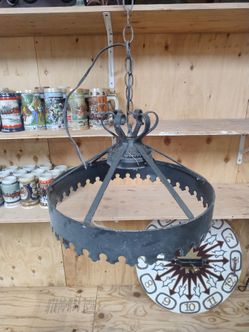 Vintage Wrought Iron Pendant Light Fixture