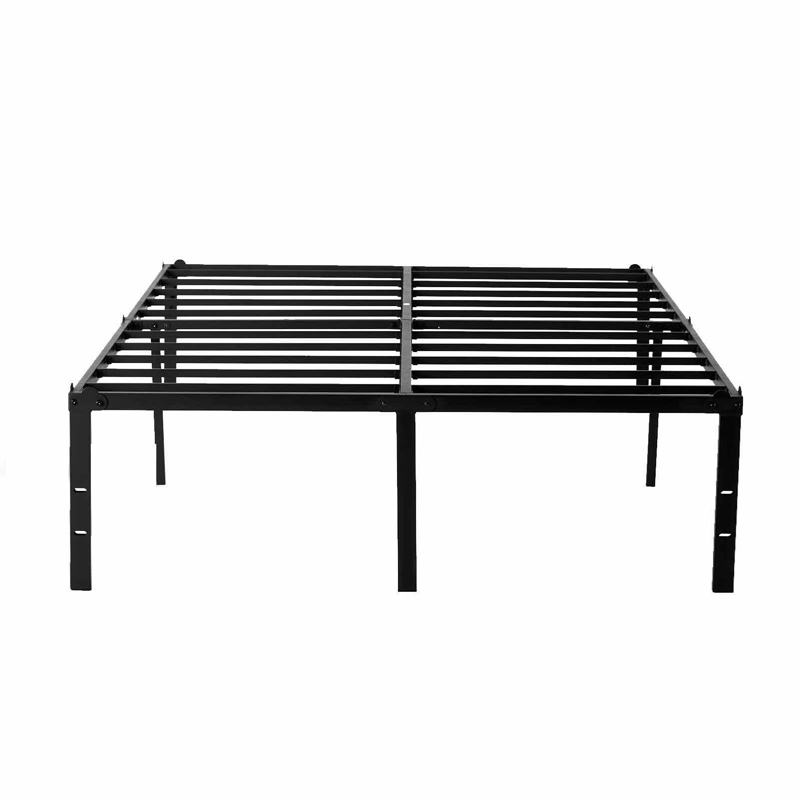 Veezyo Metal Bed Frame Queen - 18 Inch Black Metal Platform Bed Frame, Easy Assembly with Large Storage Space, 3,500lbs Heavy Duty, No Box Spring Need