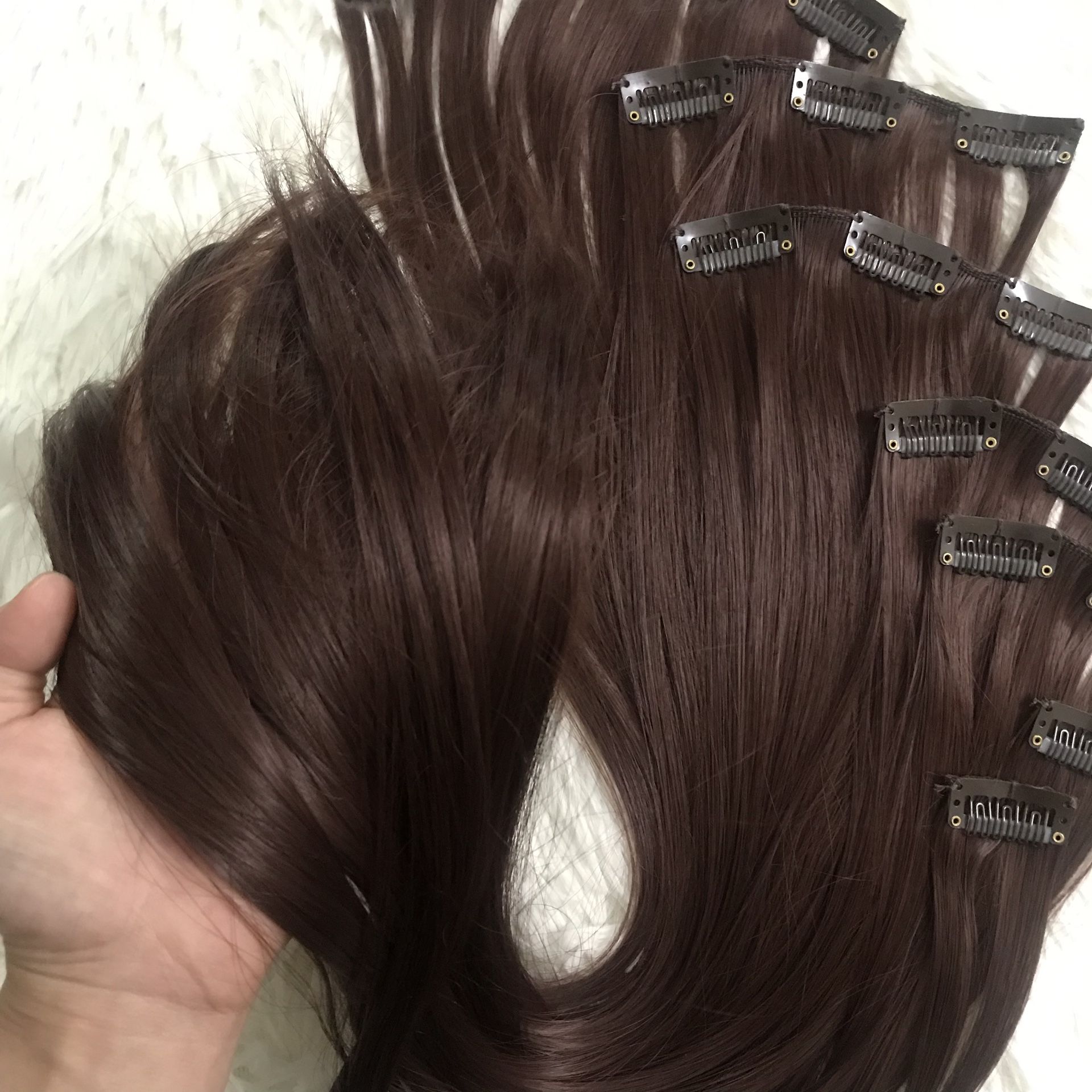 26” 16 Clips hair extension clip in