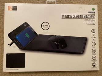 Case Logic wireless charging mouse pad with built-in- stand, compatible with Smartphone devices.