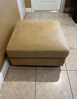 SUEDE Ottoman Cream Color 17” Height By 29” By 29” Deep… $15