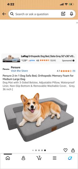 New just open packaging large gray dog bed