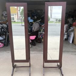 Jewelry Armoire / Stand w Mirror – $25 each