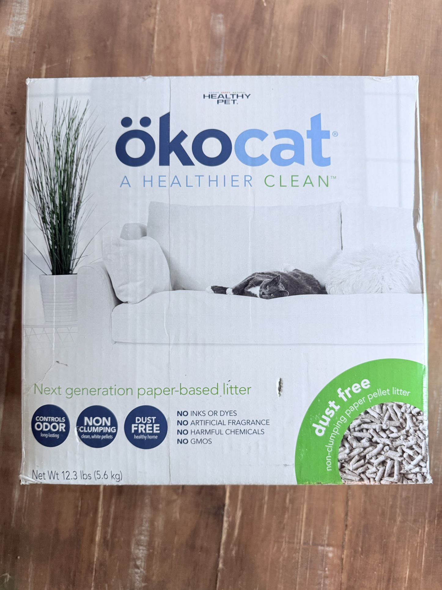 ökocat Dust Free Natural Paper Pellet Cat Litter Non-clumping 12.3 Medium New