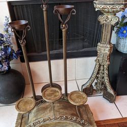 Beautiful Candle Holders Candelabra. Pedestal. Pillar. Excellent Condition.  32" To 39" Tall