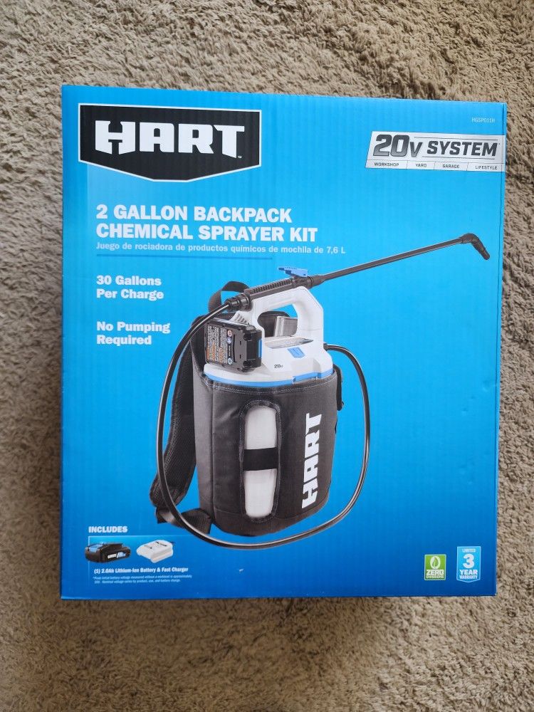 Hart 20v Backpack Sprayer 2 Gallon