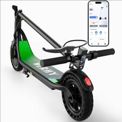 Green electric scooter