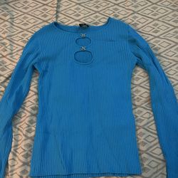 Blue Top With Cutouts